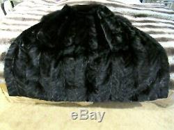 Fabuleux Noir Mink Pieces Avec Complet, X / Grand Complet Fox Collet Coat Longueur Sz M / L