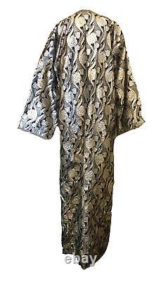 Fait Pour Mesurer Couture Pleine Longueur Kaftan/kimono, Argent Fait Main Grande