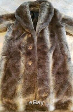 Falcone Fox Cadrage Hommes Manteau De Fourrure Avec Silver Fox-brown Taille Fourrure Grand