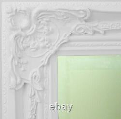 Florence Grand Blanc Ornate Leaner Full Longueur Mural Miroir 162cm X72cm