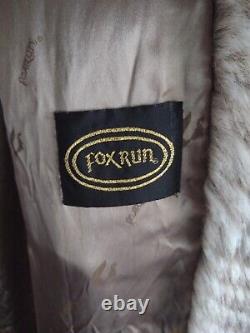 Fox Run Marque Pleine Longueur Faux Fourrure Manteau Beige Et Bruns Légers Taille Grand 50 Pouces
