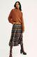 Free People Nwt Taille 12 Grande Avril Plaid Flannel Maxi Jupe Nouvelle