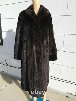 Glossy Medium 40 Buste Brun Foncé Mink Fur Full Longueur Manteau Long +plus C Boutique