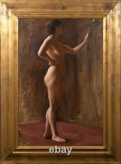 Grand 1909 Pleine Longueur Nue Portrait D'une Dame Par Margaret Lindsay Williams