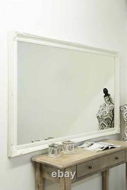 Grand Antique Blanc Full Length Long Wall Mirror 5ft6 X 3ft6 167cm X 106cm