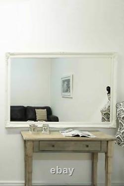 Grand Antique Blanc Full Length Long Wall Mirror 5ft6 X 3ft6 167cm X 106cm