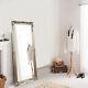 Grand Argent Shabby Chic Cadrage En Leaner Mur Sol Miroir 48 X 143 Cm Nouveau