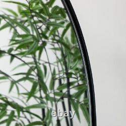 Grand Black Arched Mirror Mince Encadré Art Déco Minimaliste Maigre Pleine Longueur