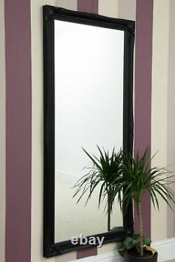 Grand Black Shabby Chic Full Longueur Grand Miroir Mural 5ft6 X 2ft6 165cm X 75cm
