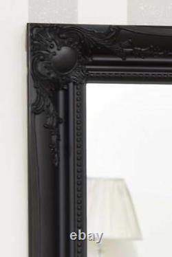 Grand Black Shabby Chic Full Longueur Grand Miroir Mural Long 6ft6 X 2ft6 198 X 75cm