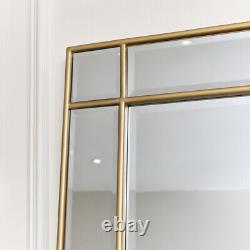 Grand Cadre En Or Art Déco Wall Leaner Miroir Pleine Longueur Haut Mince Rectangle
