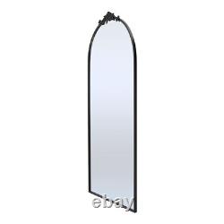 Grand Chic Miroir Mural Pleine Longueur avec Cadre en Métal et Design Sculpté Miroir Cheval