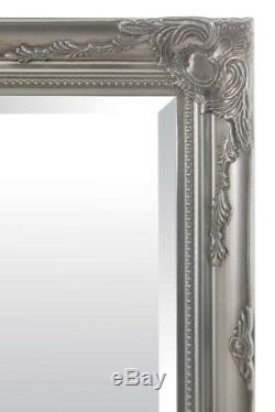 Grand Classique Ornement Cadrage Styled Argent Miroir 5ft7 X 170cm X 79cm 2ft7