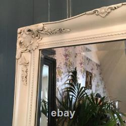 Grand Ivory Antique Full Length Wall Leaner Bvelled Mirror 152cmx56cm Nouveau