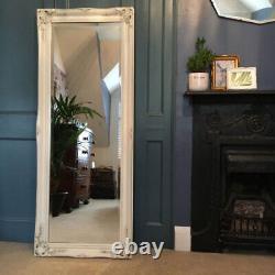 Grand Ivory Antique Full Length Wall Leaner Bvelled Mirror 152cmx56cm Nouveau