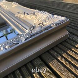 Grand Longueur Complète Leaner Ornate Silver Mirror 158x78cm Wall Floor Français
