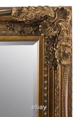 Grand Louis Gold Antique Full Length Leaner Floor Wall Mirror 185cm X 123cm