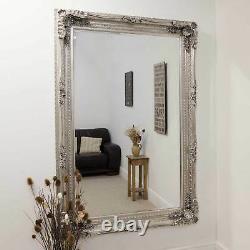 Grand Louis Silver Antique Full Length Leaner Floor Wall Mirror 185cm X 123cm
