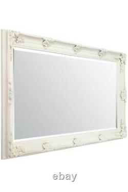 Grand Miroir Abbey Leaner Ivory Ornate Plein Longueur Mur 5ft6 X 2ft7 168cm X 79cm