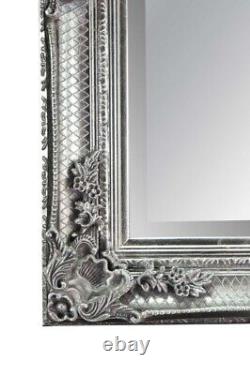 Grand Miroir Abbey Leaner Pleine Longueur Silver Wall 5ft5 X 2ft7 168cm X 78cm Nouveau