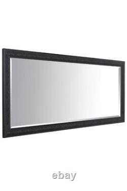 Grand Miroir Antique Design Full Length Black Wall 5ft3 X 2ft5 163cm X 73cm Nouveau