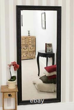 Grand Miroir Antique Design Full Length Black Wall 5ft3 X 2ft5 163cm X 73cm Nouveau
