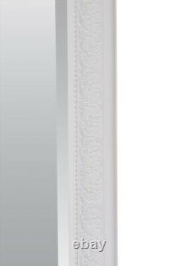 Grand Miroir Antique Design Full Length White Wall 5ft3 X 2ft5 163cm X 73cm Nouveau