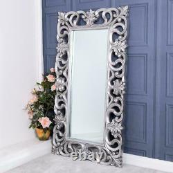 Grand Miroir Argent Full Length Bedroom Hallway Home Wall Ornate 167 X 91cm