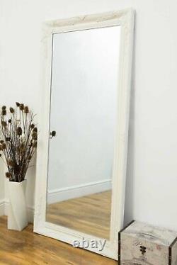 Grand Miroir Blanc Antique Classic Longueur Complète Ornée 110cm-200cm X 79cm-140cm