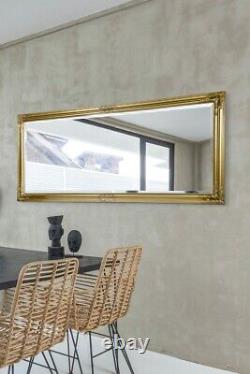 Grand Miroir En Or Pleine Longueur Long Mur De Maigre Montée 5ft3 X 2ft5 160cm X 73cm