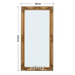 Grand Miroir Golden Antique Longueur Complète Long Standing/wall Vertical & Horizontal