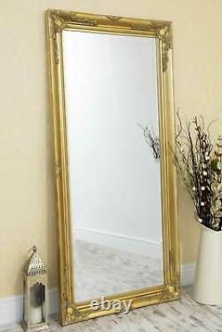 Grand Miroir Longueur Totale Plancher Pliant Classic Gold 5ft7 X 2ft7 170cm X 79cm