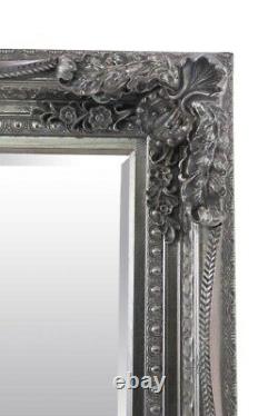 Grand Miroir Louis Argent Antique Longueur Complète Mur De Sol Plongé 179cm X 118cm