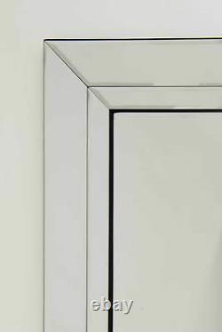 Grand Miroir Moderne De Mur De Verre Vénitien De Pleine Longueur 5ft9 X 2ft9 174cm X 85cm