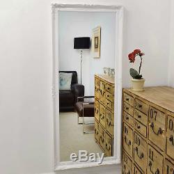 Grand Miroir Mural Shabby Chic Blanc Biseautées Cadrage En Pied 5ft6 X 2ft6 168cmx76cm