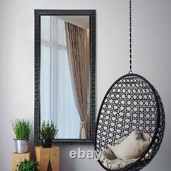 Grand Miroir Noir Antique Longueur Complète Leaner Mur Miroir Biseauté 186cm X 84cm