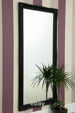 Grand Miroir Noir Shabby Chic Pleine Longueur Grand Mur 5ft6 X 2ft6 165cm X 75cm