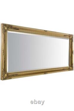 Grand Miroir Pleine Longueur Inclinable au Sol Classique Doré 5Pieds7 X 2Pieds7 170cm X 79cm