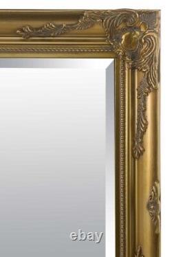 Grand Miroir Pleine Longueur Inclinable au Sol Classique Doré 5Pieds7 X 2Pieds7 170cm X 79cm