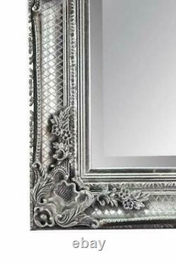 Grand Miroir Pleine Longueur, Shabby Chic Vintage Leaner Miroir En Argent 32 X 68