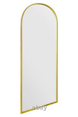 Grand Miroir de Jardin Arqué en Métal Doré avec Cadre 71 x 24 180 x 60cm MirrorOutlet