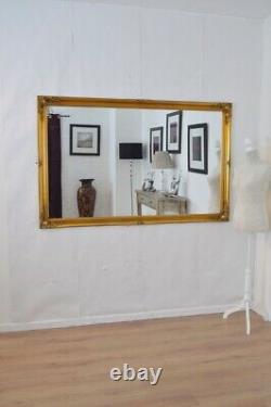 Grand Or Antique Orné Pleine Longueur Leaner Long Miroir De Mur 167cm X 106cm
