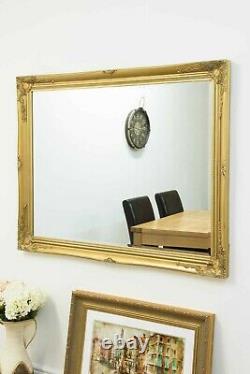 Grand Or Antique Pleine Longueur Mur / Levier Miroir Biseauté 140cmx109cm Prix De Vente 150€