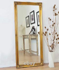 Grand Or Ornement Antique Style Miroir Mural Pleine Longueur 167x76cm