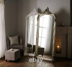 Grand Pleine Longueur Miroir Décoratif Argent Antique 183x76cm