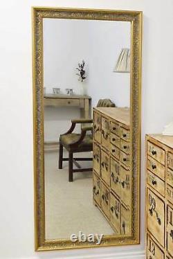 Grand Shabby Full Length Leaner Long Gold Wall Mirror 5ft4 X 2ft5 163cm X 73cm