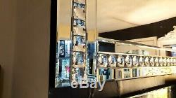 Grand Verre Cristal Argent Biseautées Miroir Mural Diamante Cadrage En Pied 180x70cm