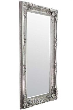 Grand miroir Louis argenté antique Pleine longueur Mur Leaner Long 175cm X 90cm