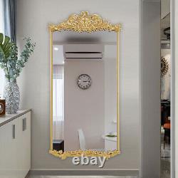 Grand miroir arqué orné doré plein longueur miroir mural inclinable 12060cm