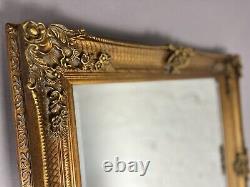 Grand miroir debout en bois doré de style rococo de longueur totale vintage